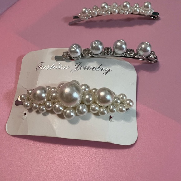 Solid Pearl Hair Clips Set Hair Barrettes Fashion Hairpins Snap Hairstyling Sets - Picture 2 of 8